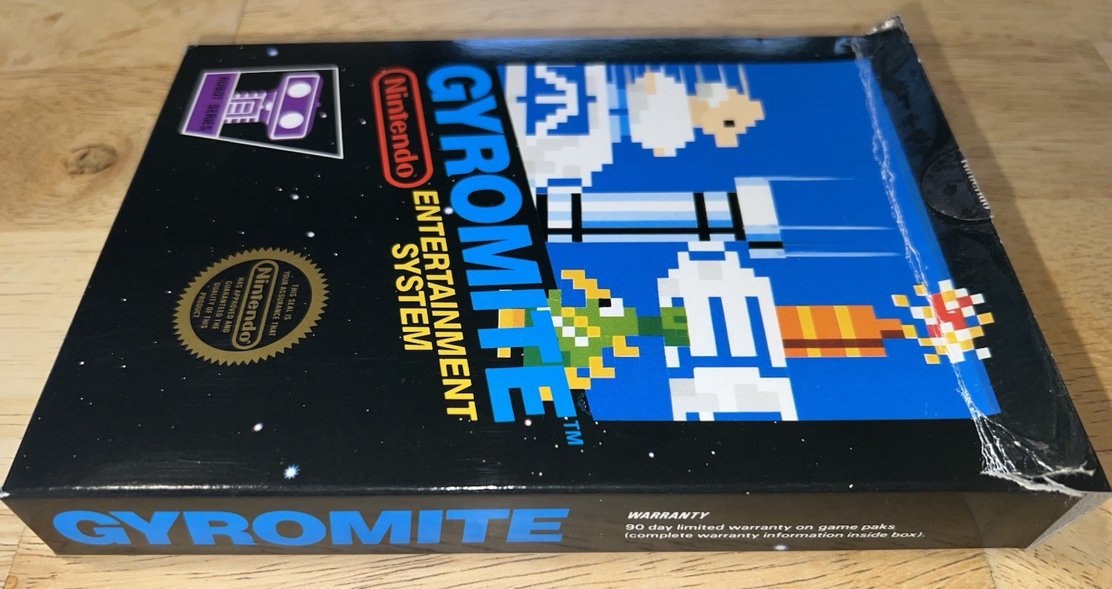 1985 Gyromite NES MATTE STICKER SEAL Hang-Tab NO CODES 1st BOX Nintendo TESTED!