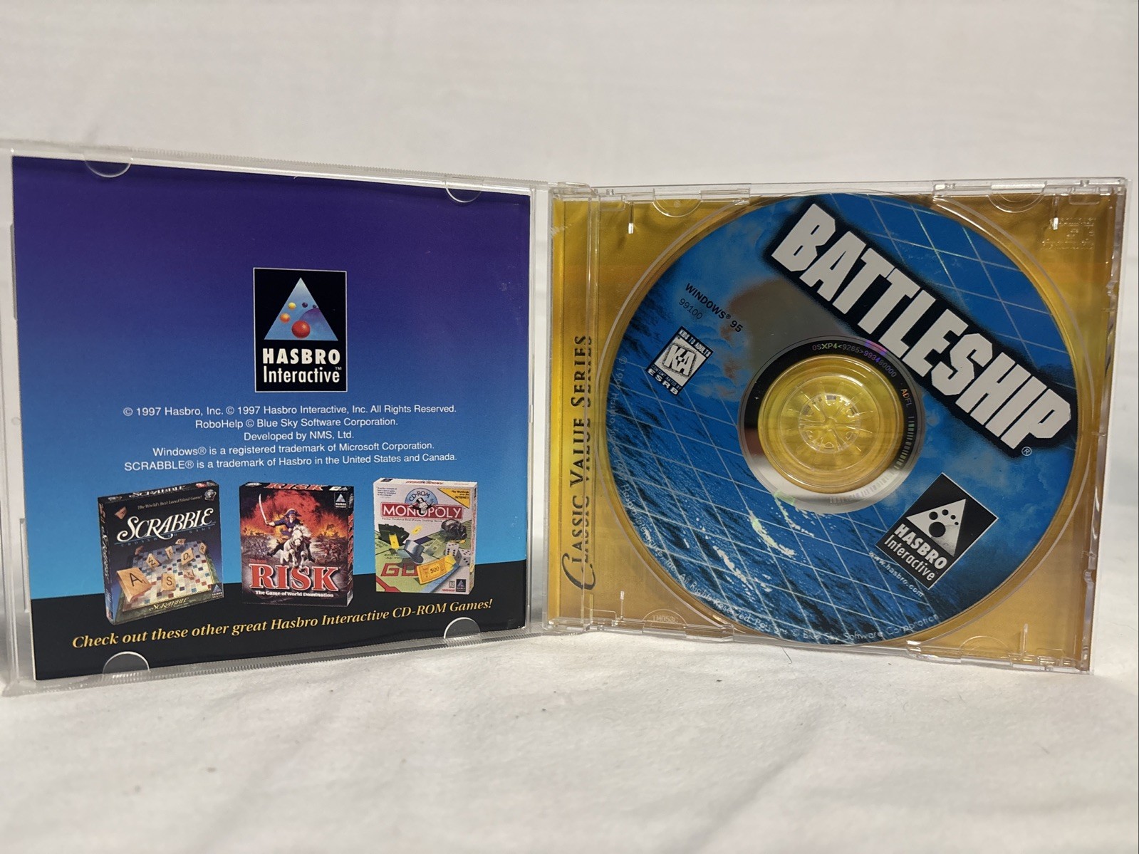 PC Game Lot – Monopoly + Battleship – Hasbro Interactive – Windows 95 CD-ROM