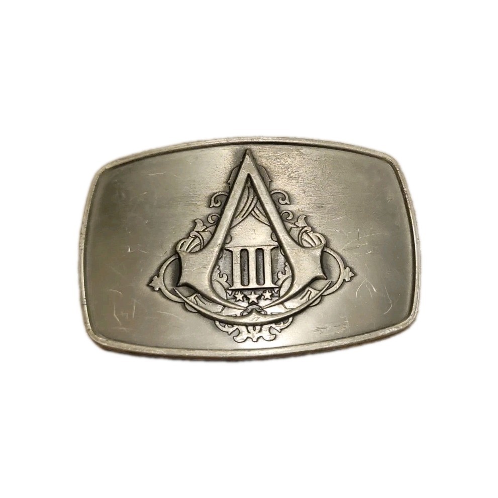 Assassins Creed Belt Buckle III 3 Limited Collector’s Edition Silver Tone Logo