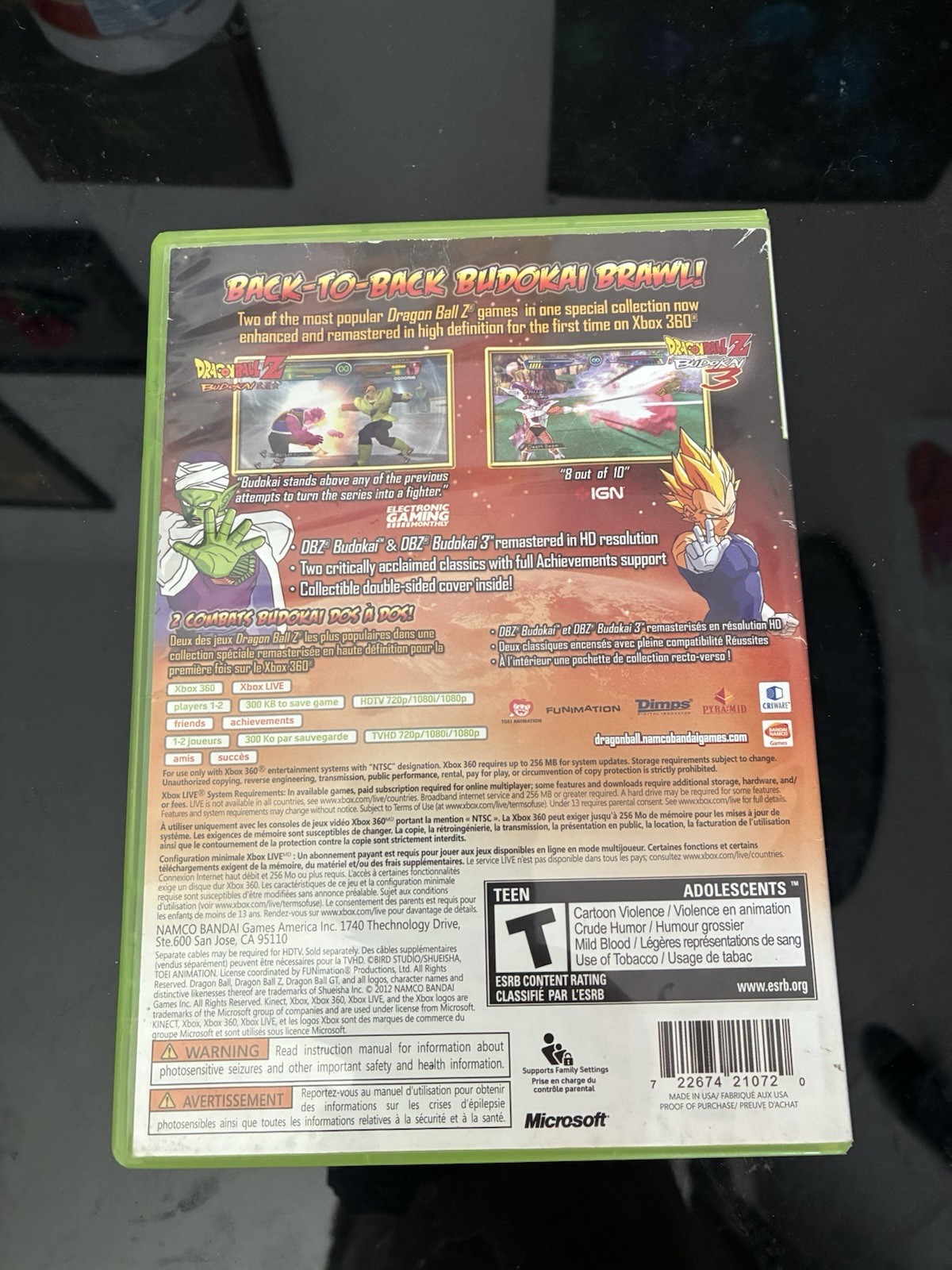 Dragon ball Z Budokai hd Collection Xbox 360 Case Only