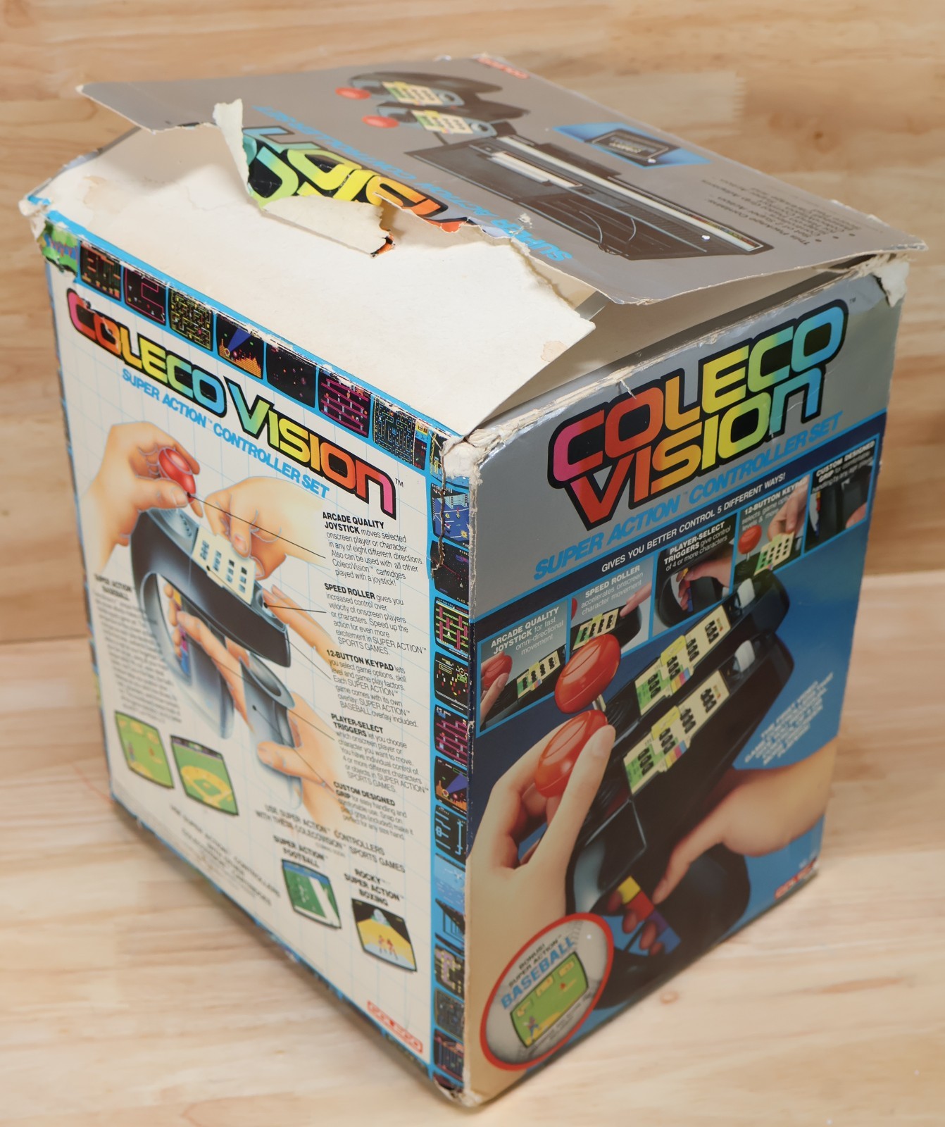 ColecoVision Super Action Controller Set With Box Baseball Game & Manual 1983