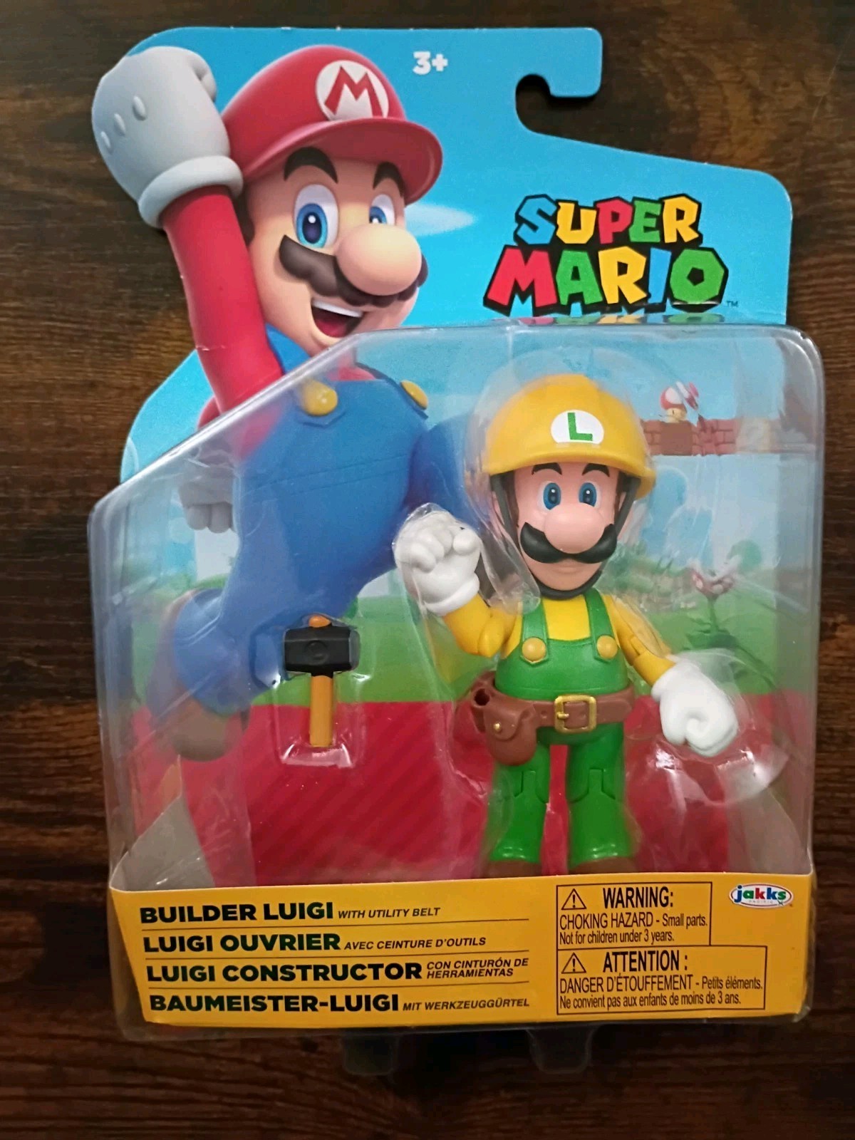 4″ BUILDER LUIGI + SUPER MARIO with Utility Belt #12 World of Nintendo Jakks