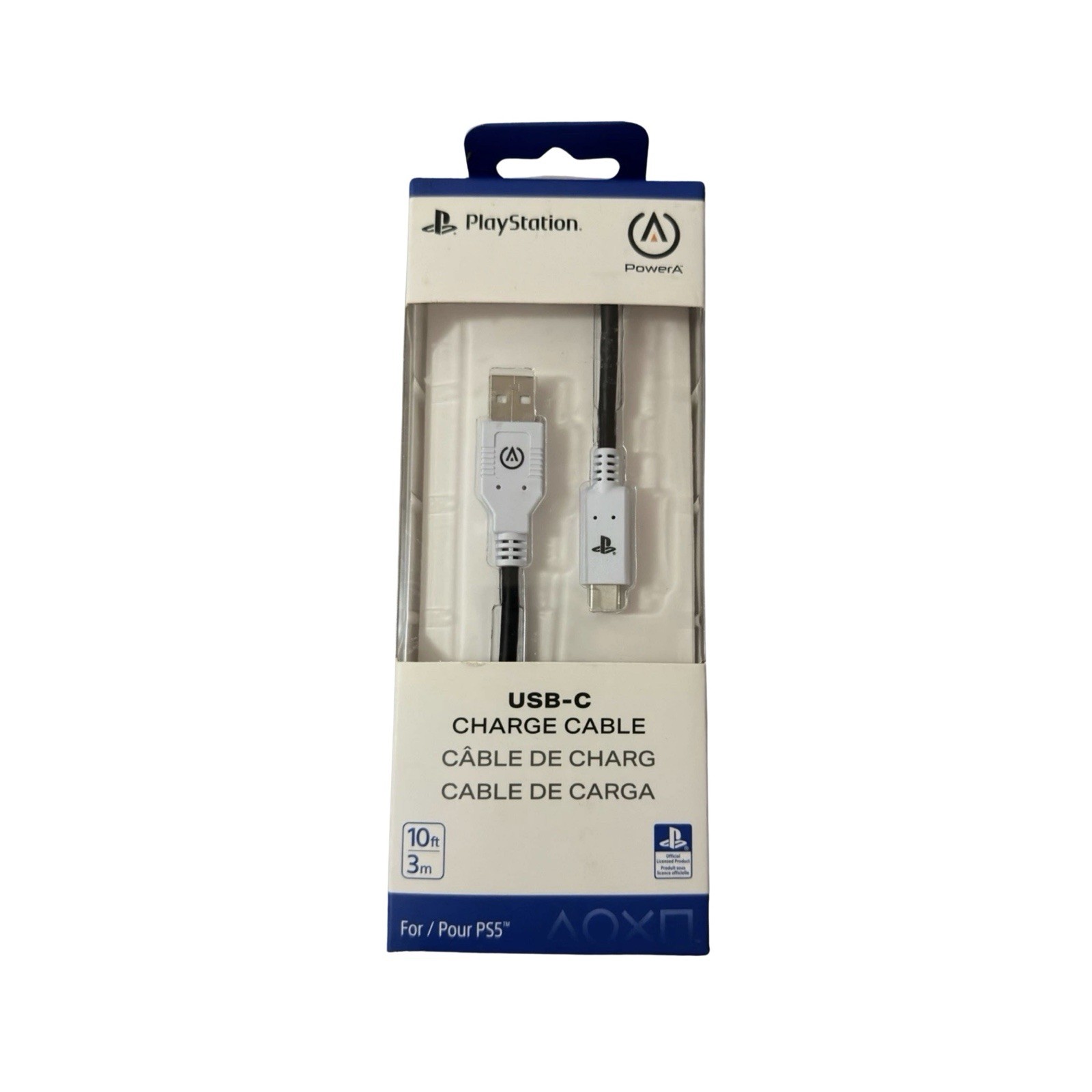 PowerA USB-C to USB-A PS5 Controller Charge Cable 10ft New
