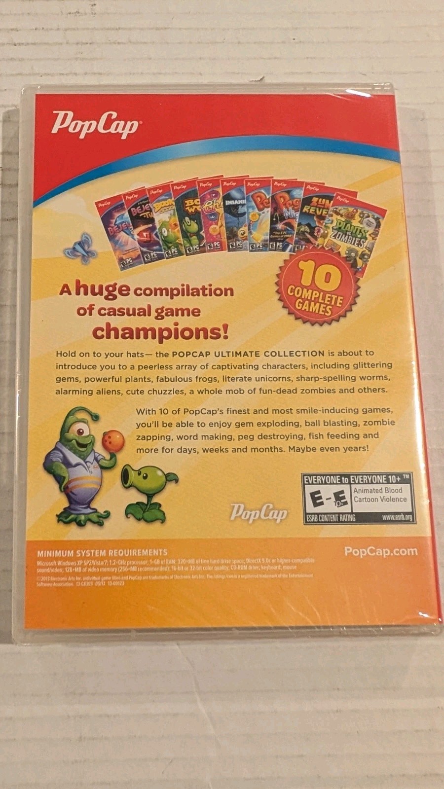 PopCap Ultimate Collection PC CD-ROM 10 Games Plants vs Zombies Peggle Slipcover
