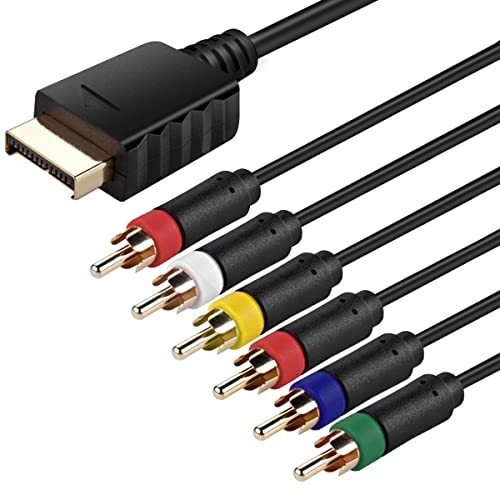 6ft Ypbpr Component + RCA Composite Video Cable for PS1/PS2/PS3 – 2-in-1 High Qu