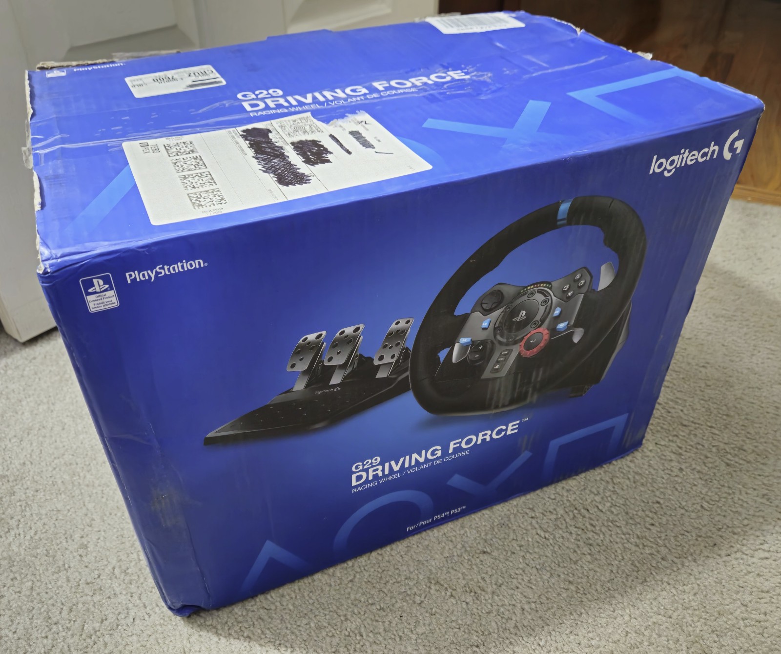 Logitech G29 Driving Force Racing Wheel Pedals Compatible with PS4/PS5/PC, Box