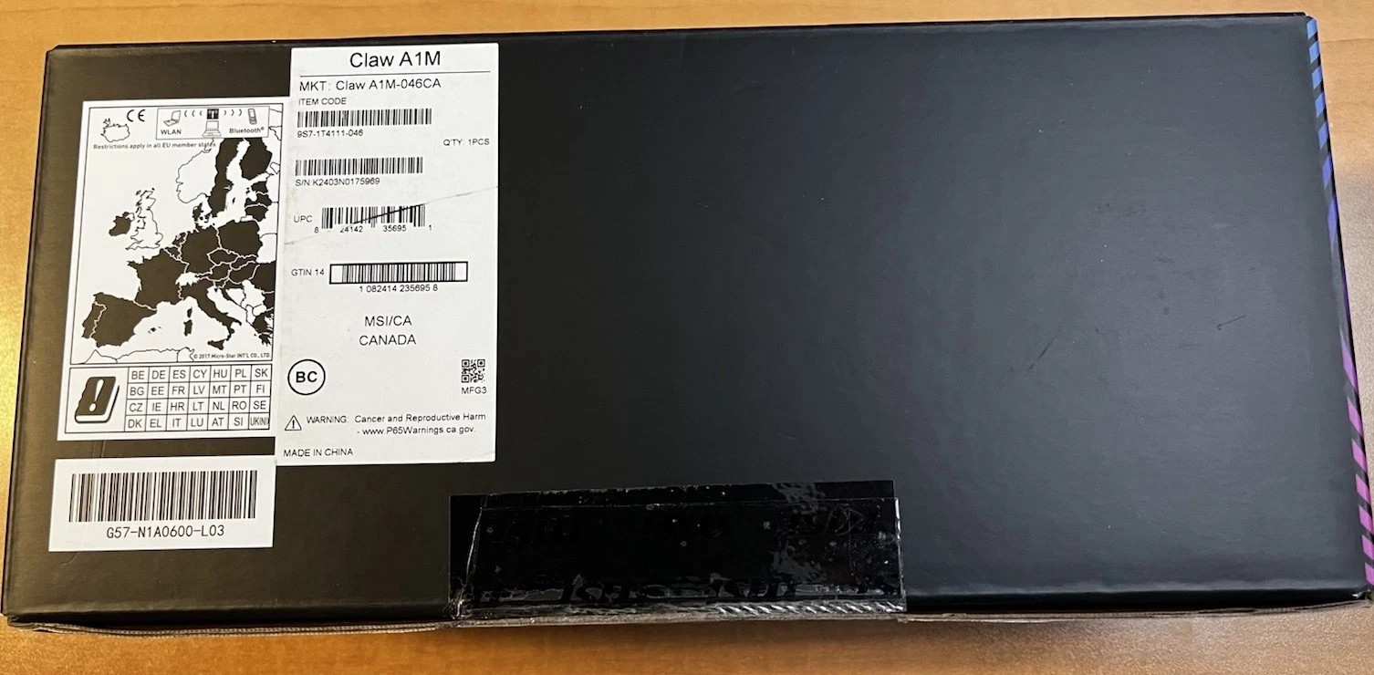 MSI Claw A1M 7″ FHD Touchscreen Gaming Console Intel Core Ultra 5-135H 16GB RAM