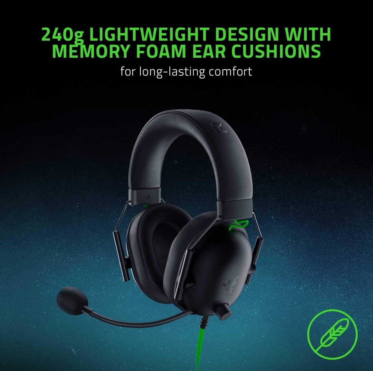 Razer Blackshark V2 X Black Over the Ear Gaming Headset