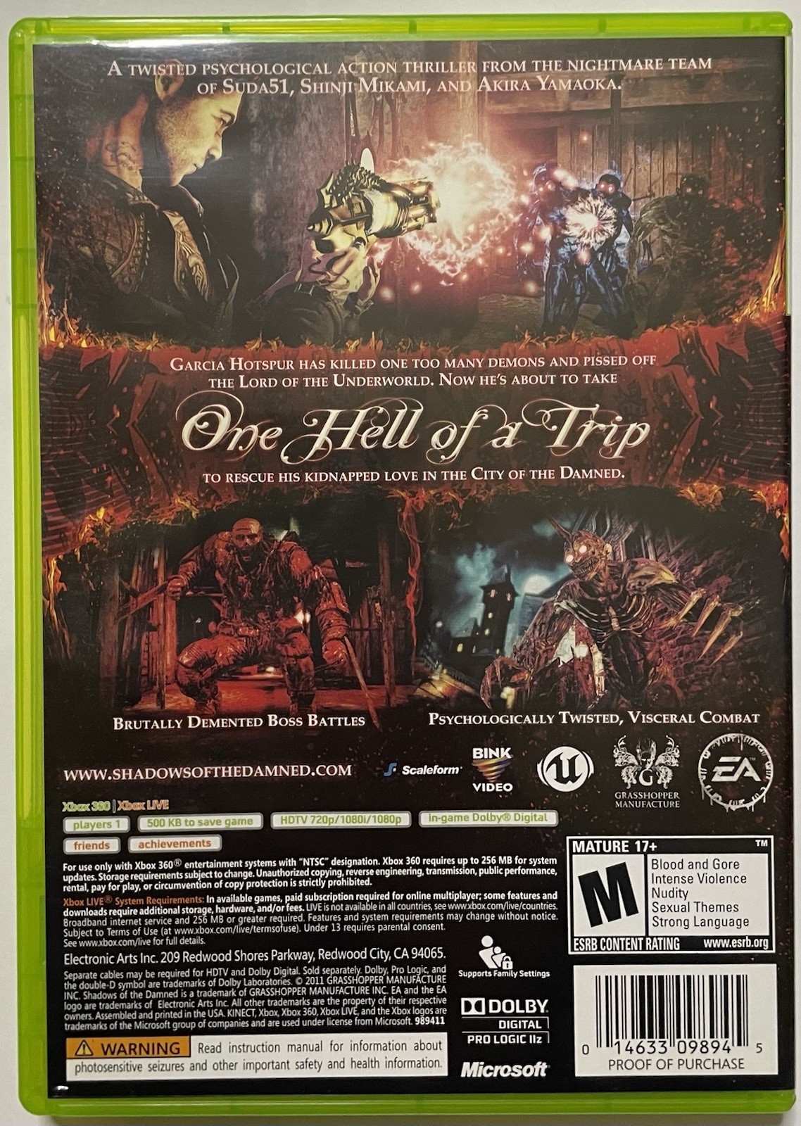 Shadows of the Damned (Microsoft Xbox 360, 2011) Complete CIB