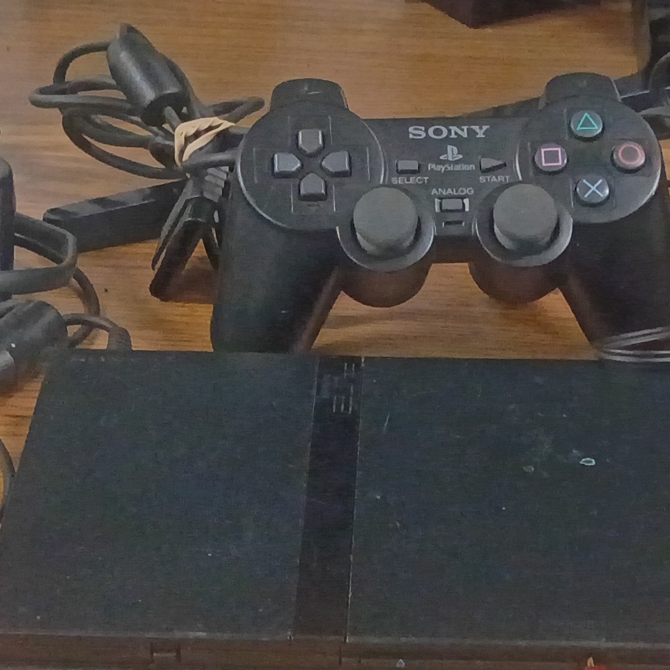 Sony PlayStation 2 Slim PS2 Black Console Bundle Controllers AV Cable 64MB Card