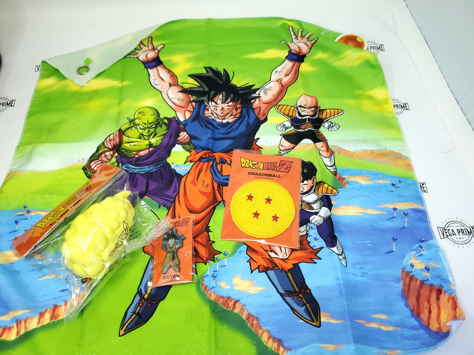 DRAGON BALLZ DBZ COLLECTORS BUNDLE by CULTURE FLY PIN, PATCH, CLOTH POSTER