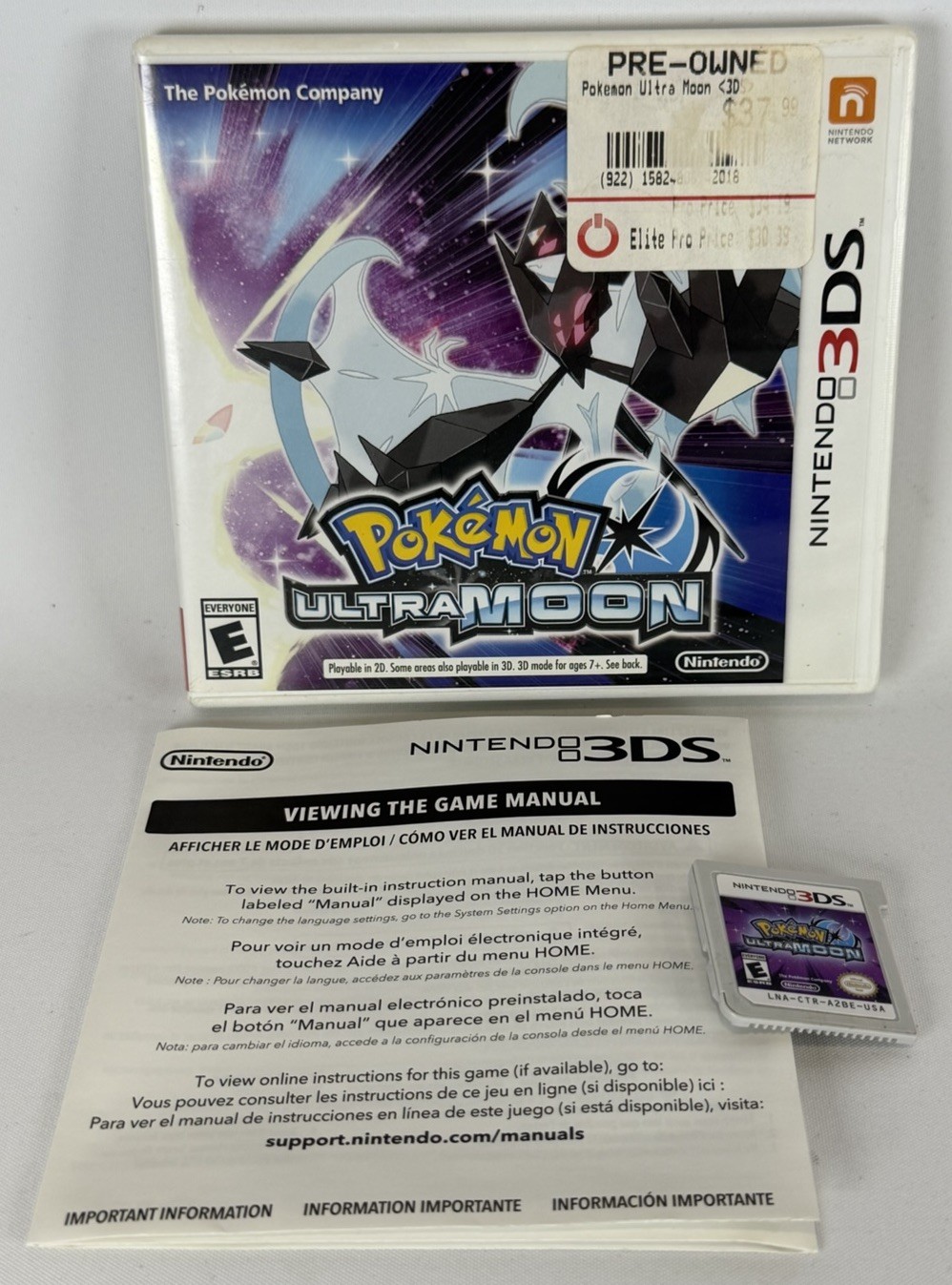 POKEMON ULTRA MOON – NINTENDO 3DS – COMPLETE *TESTED & WORKING*