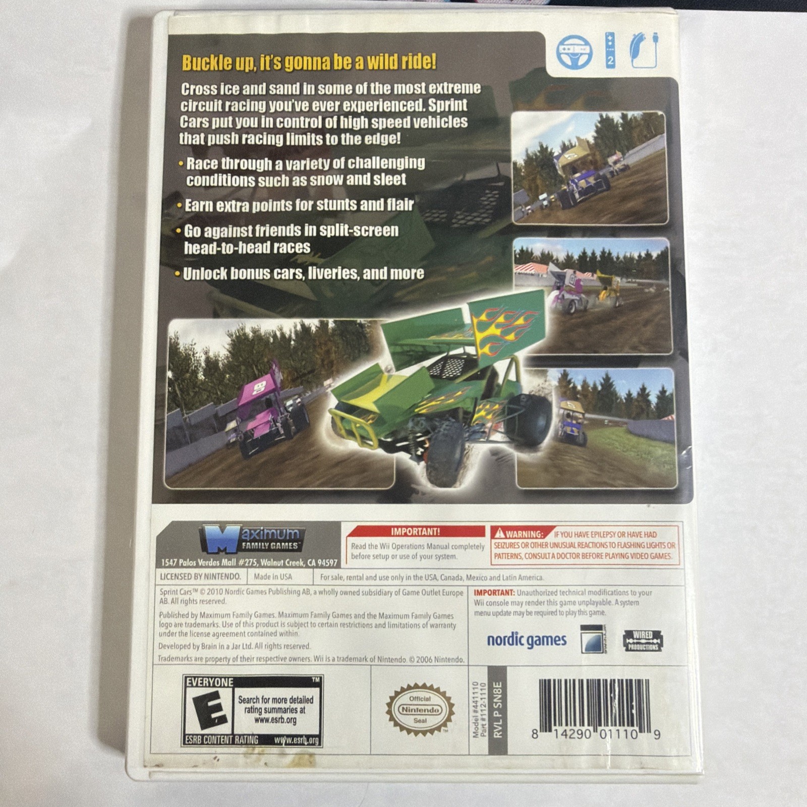 Maximum Racing: Sprint Cars (Nintendo Wii, 2011) Complete! Tested!