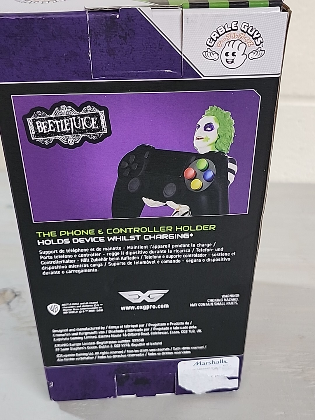 Beetlejuice Figure Sculpture Stripe Suit Phone & Controller Holder By Cable Guys