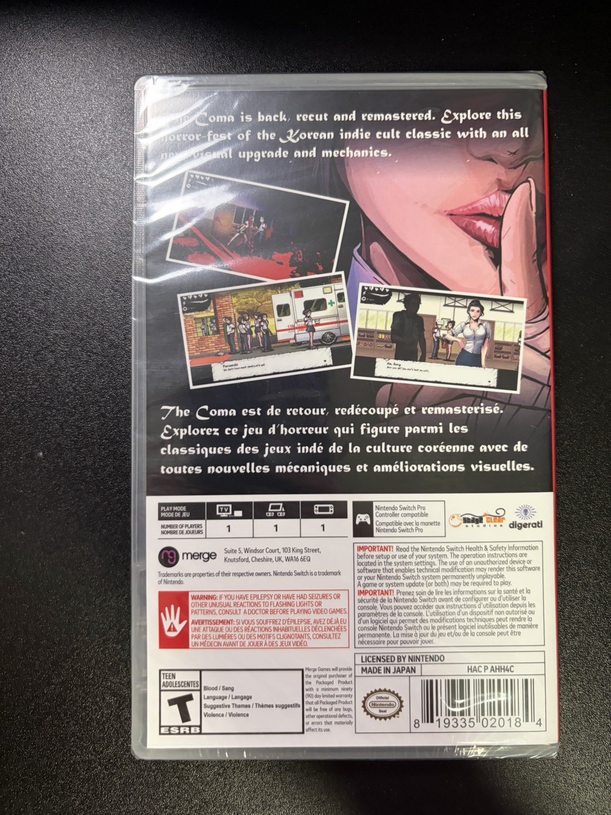 The Coma Recut Switch Nintendo Horror Survival Adventure Video Game Sealed