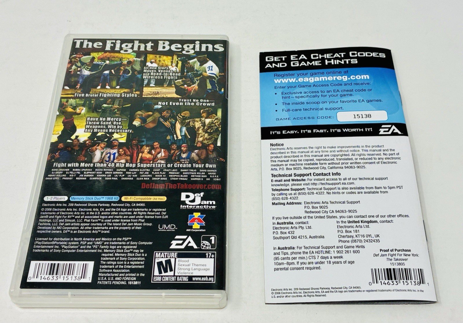 Def Jam Fight for NY the Takeover (Sony PSP) OEM Box & Manual Only – No Game