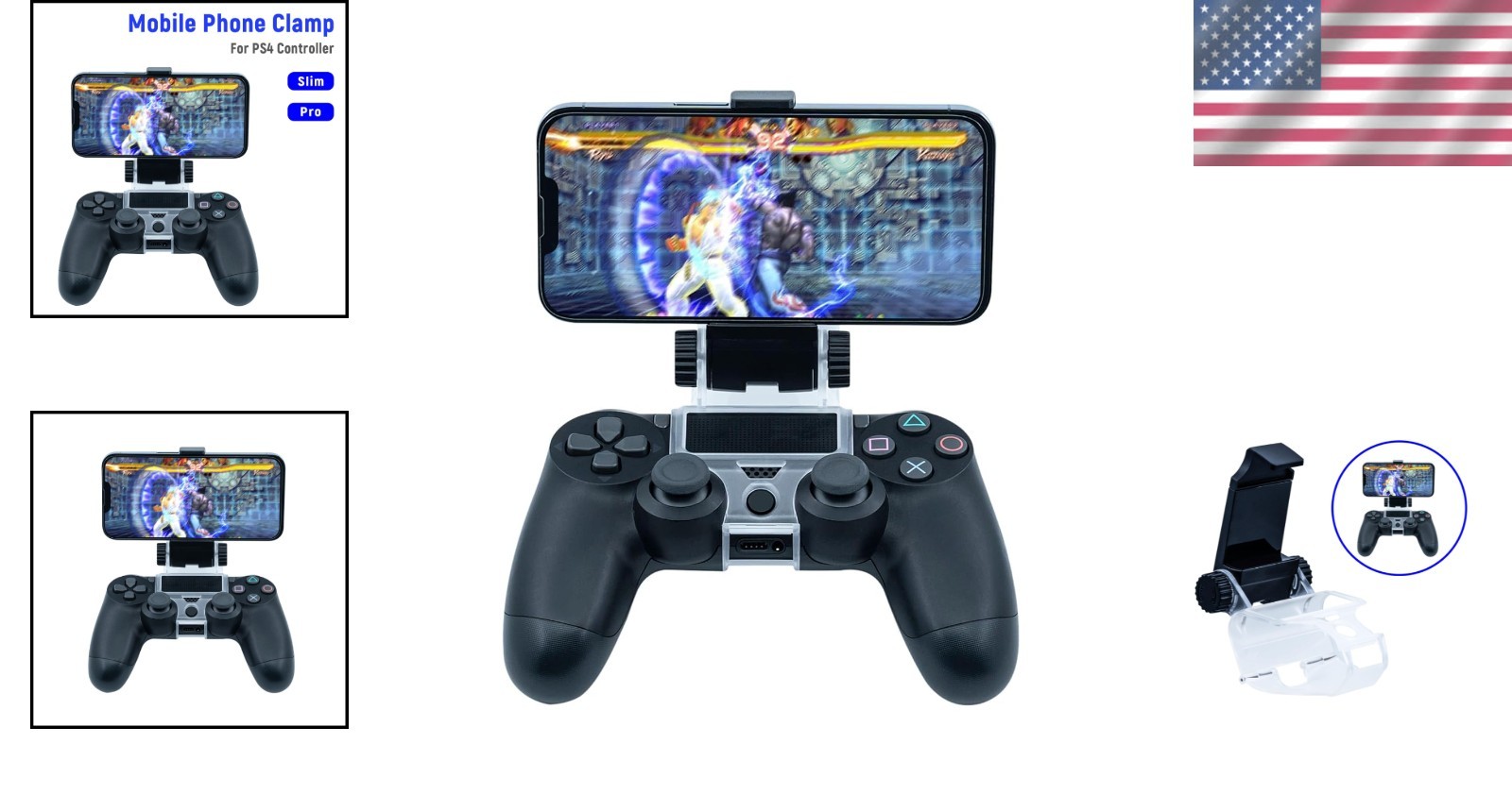 PS4 Controller Phone Mount Clip – Adjustable Holder for Smartphones Up to 6 Inch