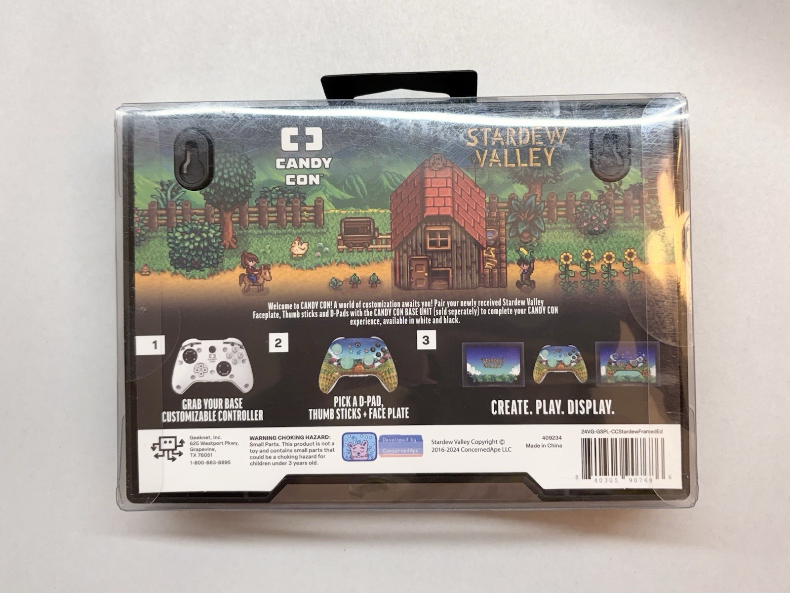 Framed Stardew Valley Candy Con FACE PLATE Controller COVER & Thumb Sticks – NIB