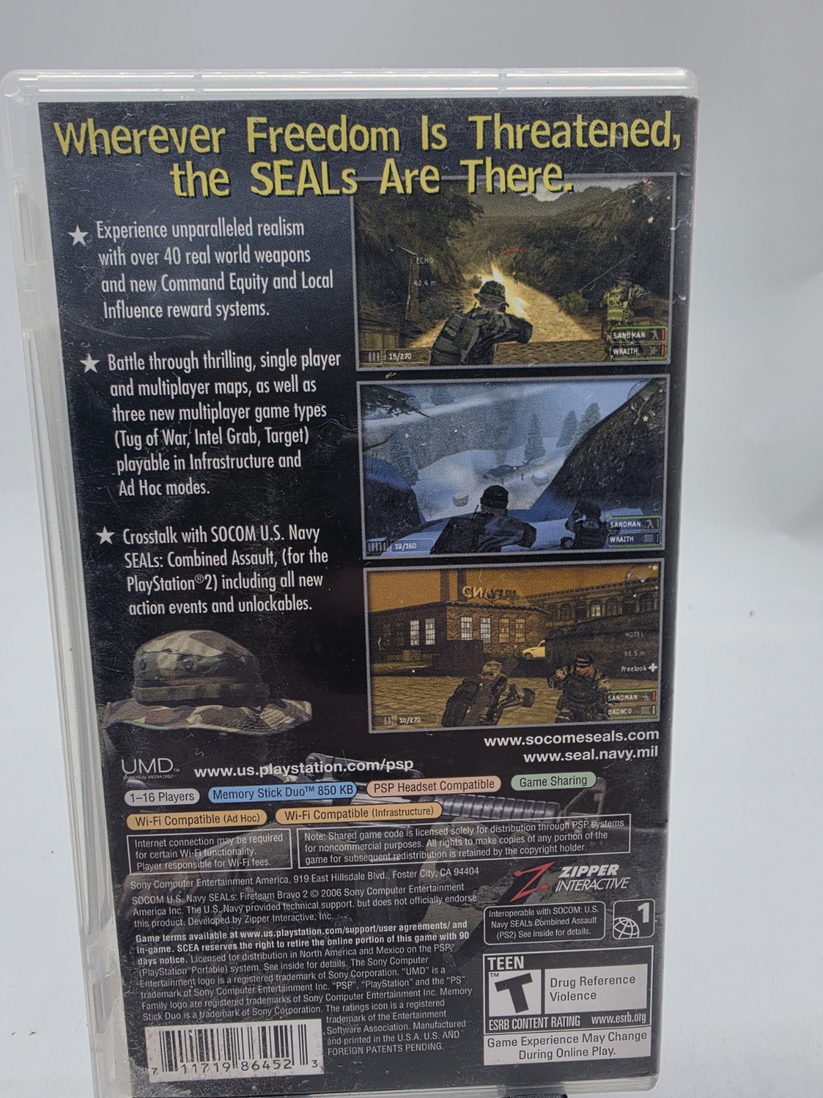 SOCOM U.S NAVY SEALS (FireTeam Bravo 2) GREATEST HITS Sony PSP Complete Cib Mint