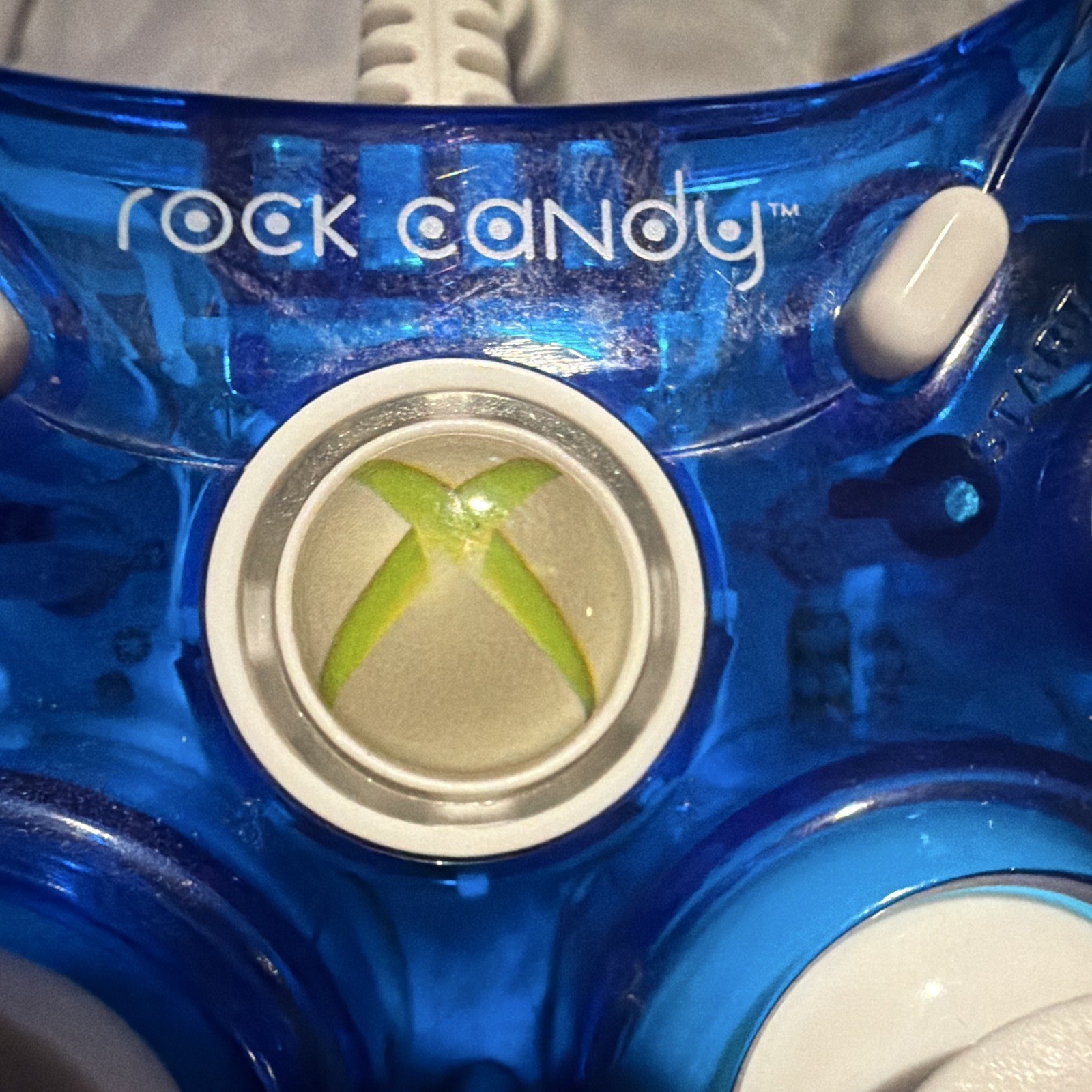 Rock Candy Wired Controllers Lot of 2 for Xbox 360 Transparent Blue & Red 7ft