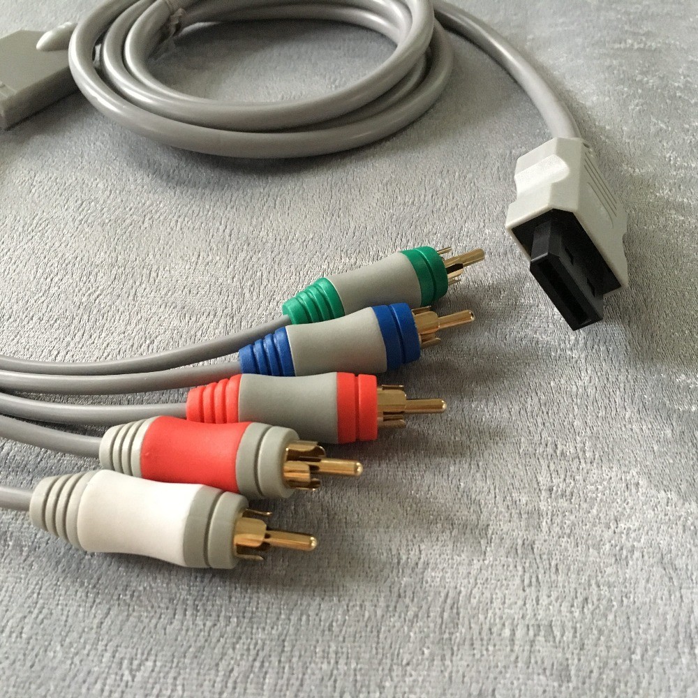 Component AV Cable for Wii / Wii U RGB Video Audio Red Blue Green Gold Plugs