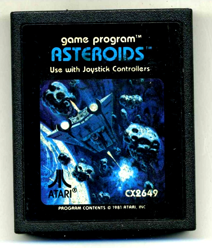 ASTEROIDS 1981 Atari 2600, 1981 VINTAGE VIDEO GAME #577