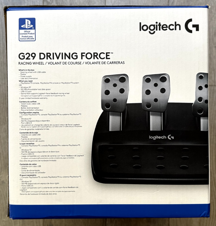 Logitech G29 Driving Force Racing Wheel w/ Floor Pedals 941-000110 – PS5 PS4 PC