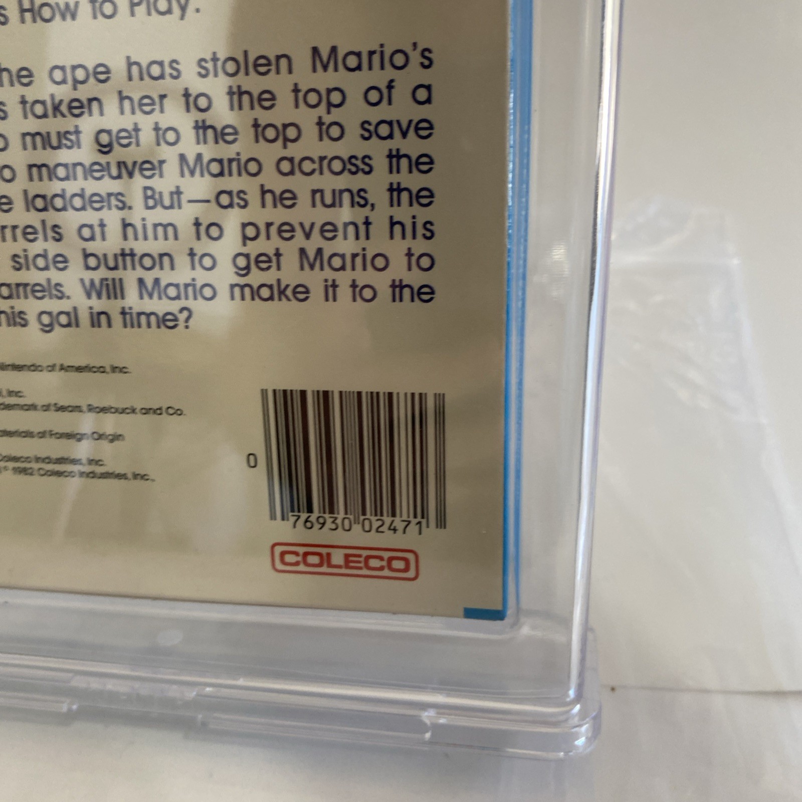 1982 Nintendo Donkey Kong Intellivision WATA 9.6 Oval 1st APPEARANCE of MARIO