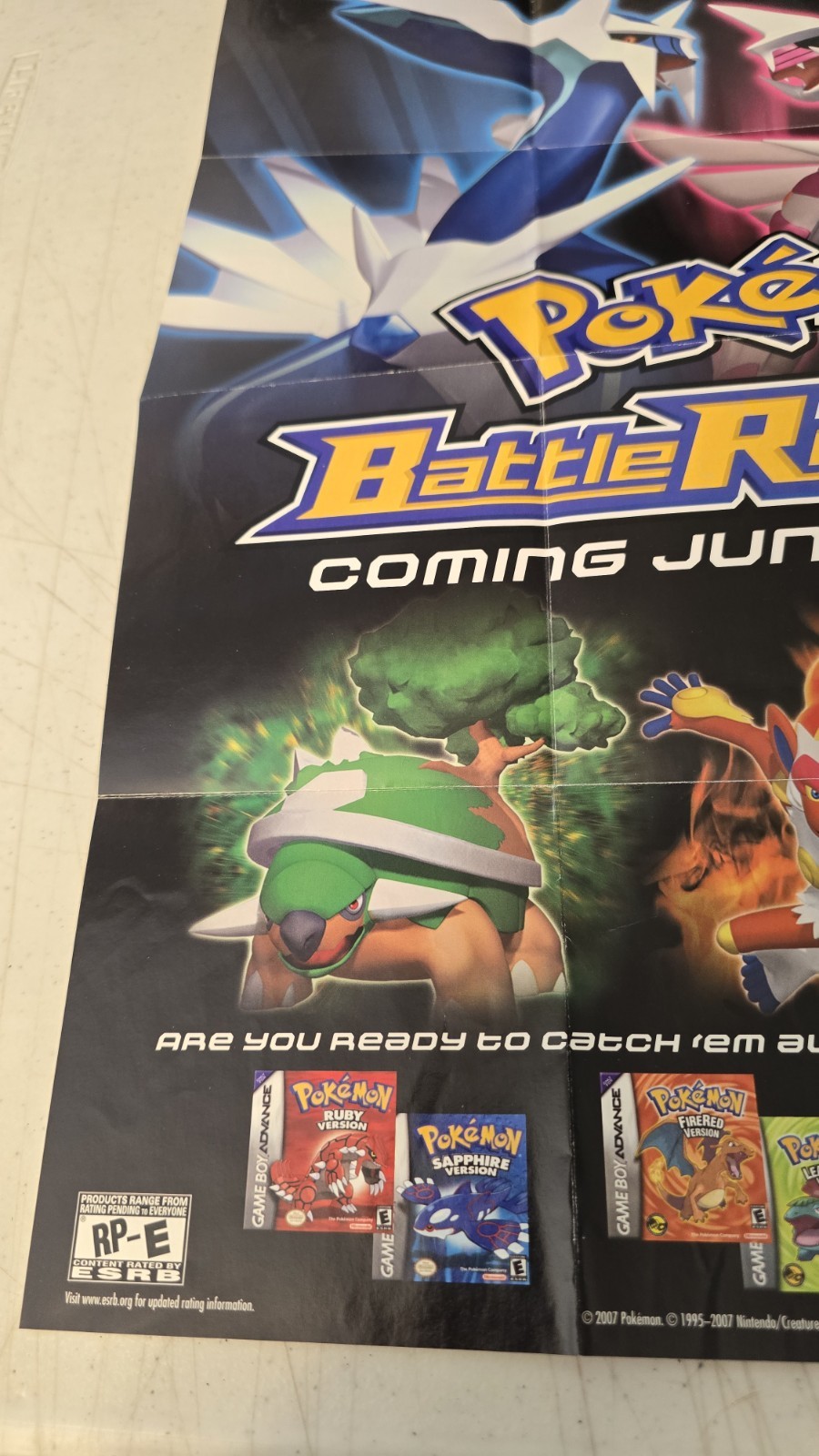 Pokemon Battle Revolution 2007 Fold Out Poster 12×16 promo insert from D/P