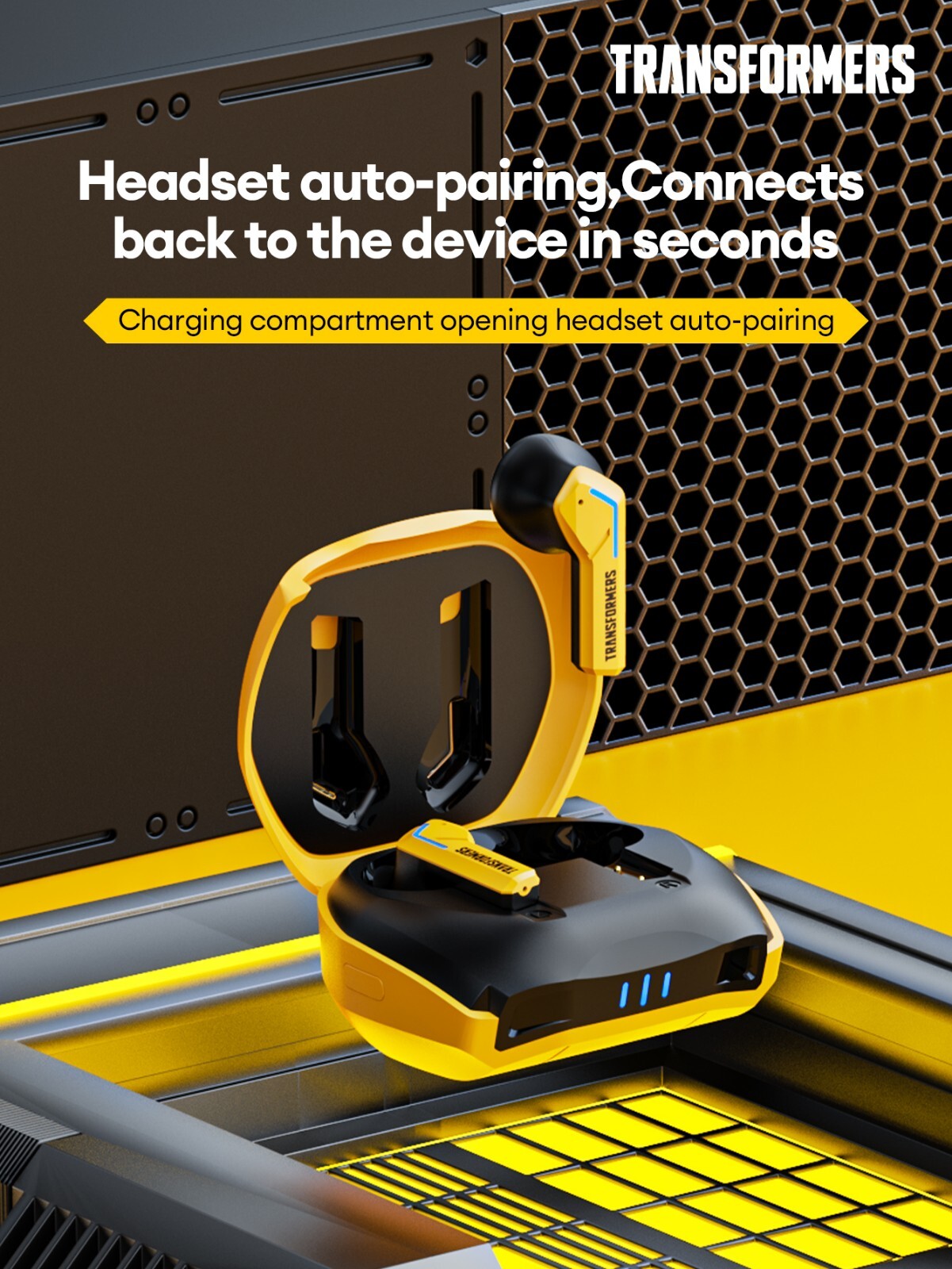TRANSFORMERS Bumblebee Yellow BT TWS 5.3 Low Latency Noise Reduction HiFi Stereo