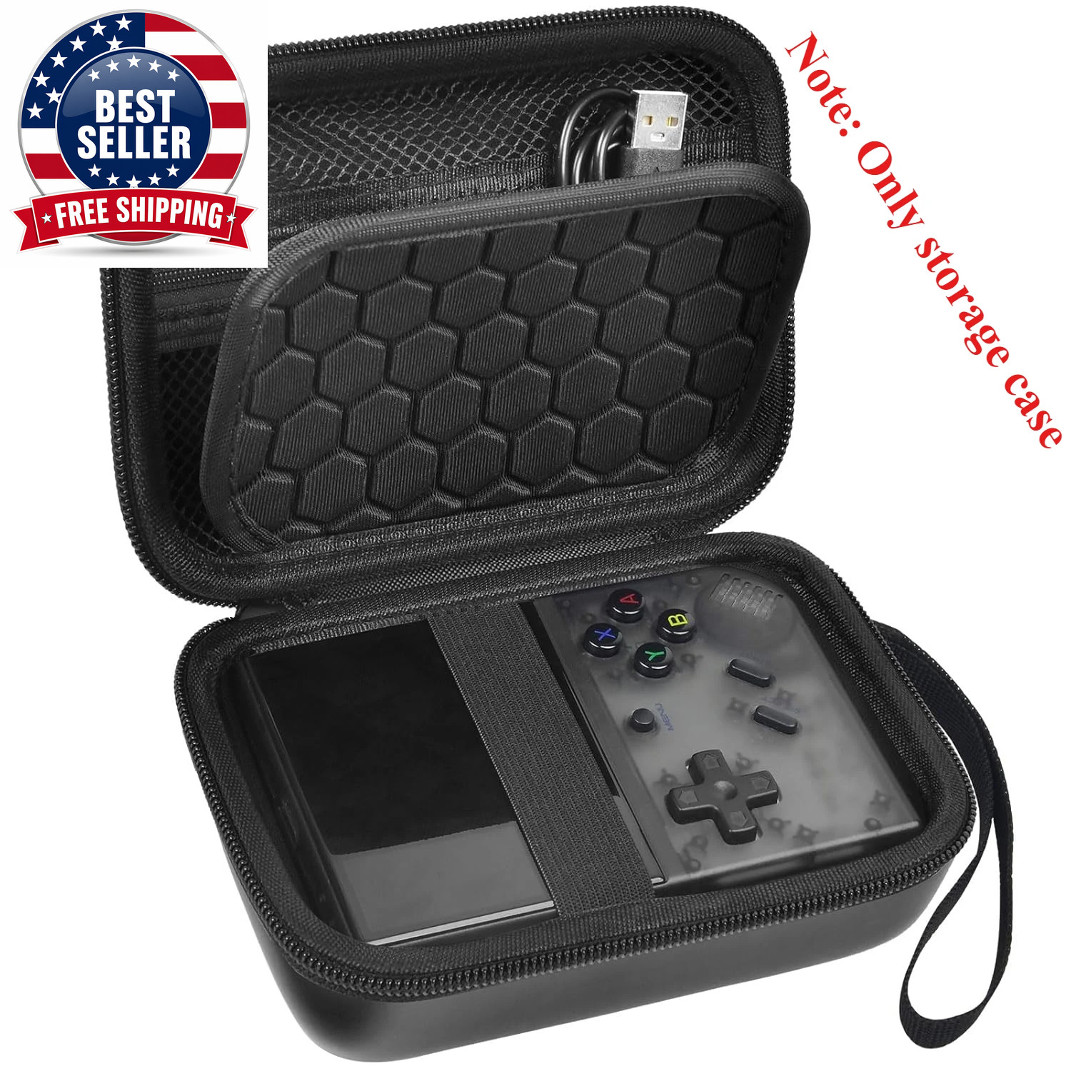Travel Case Compatible with RG35XX/ Rg35Xx plus Retro Handheld Game Console, Han