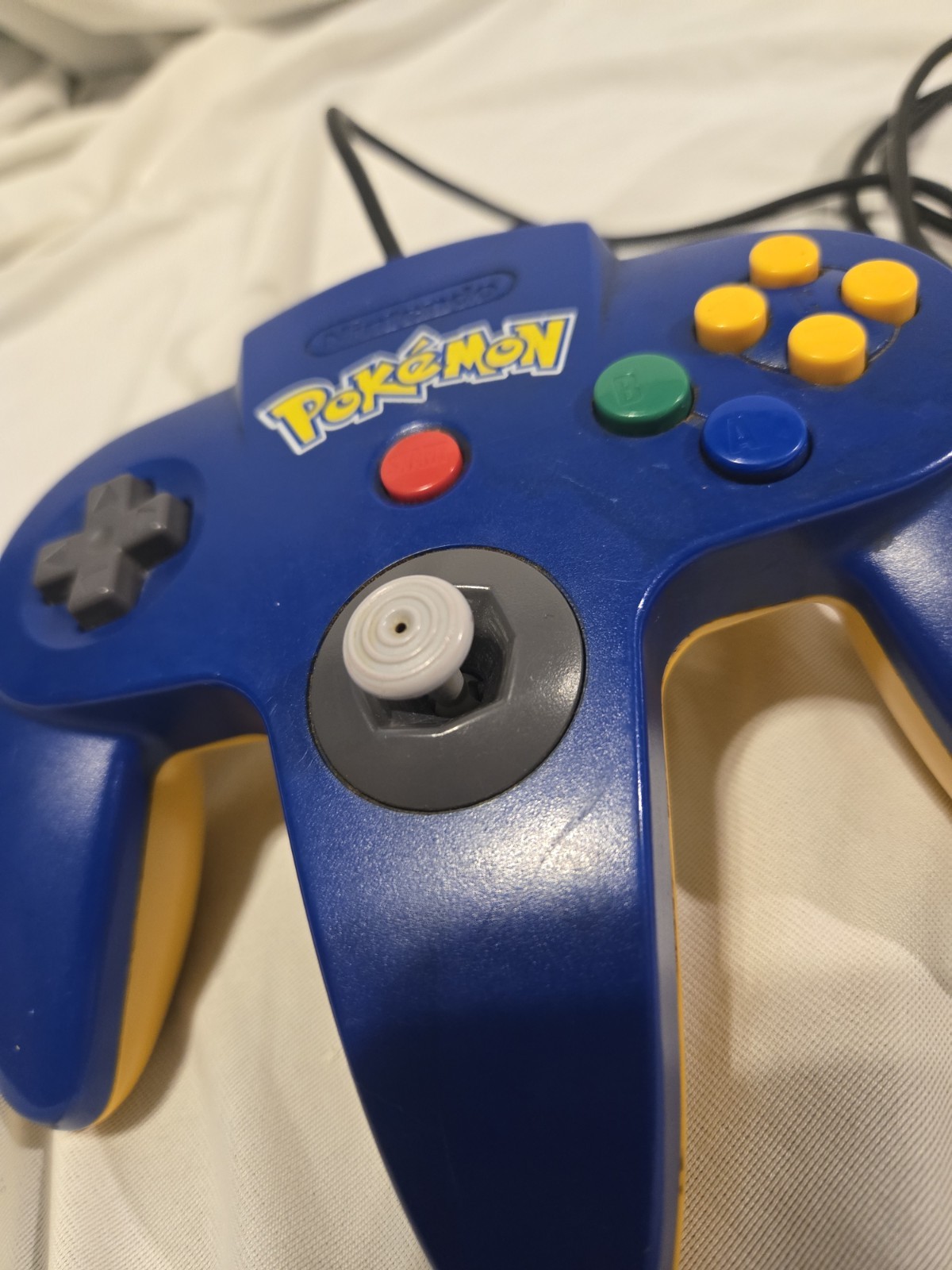 Nintendo 64 Pokemon Edition N64 Controller Blue & Yellow GOOD Rare