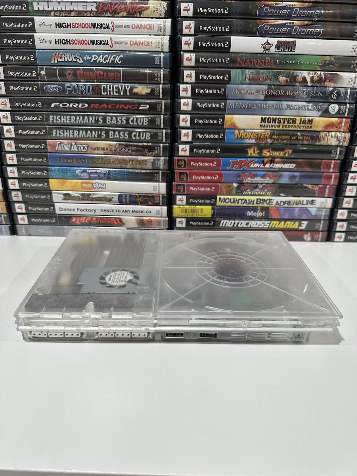 Sony PlayStation 2 PS2 Slim CLEAR GHOST 👻 Console Bundle –Controller / Cables