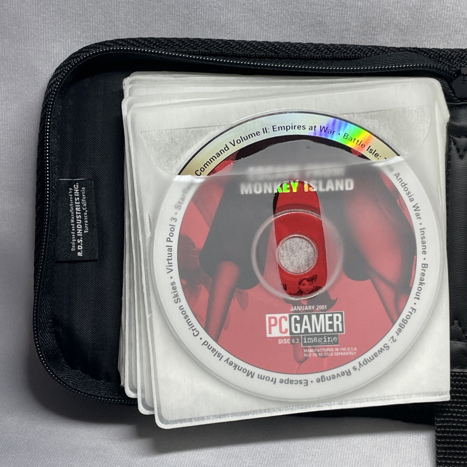 PC Gamer Demo CD Lot 15 Y2K 2000s Vintage Games Zippered Case