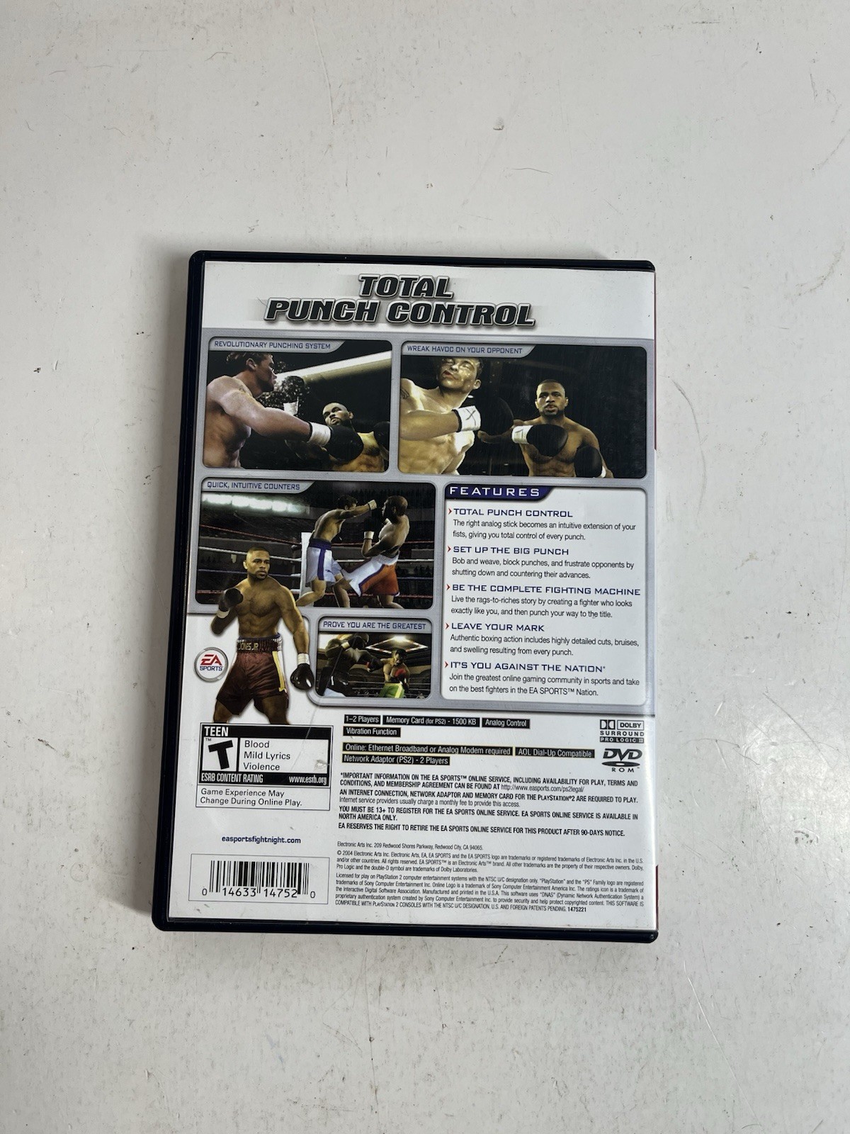 Fight Night 2004 (Sony PlayStation 2, 2004) Complete Tested Working