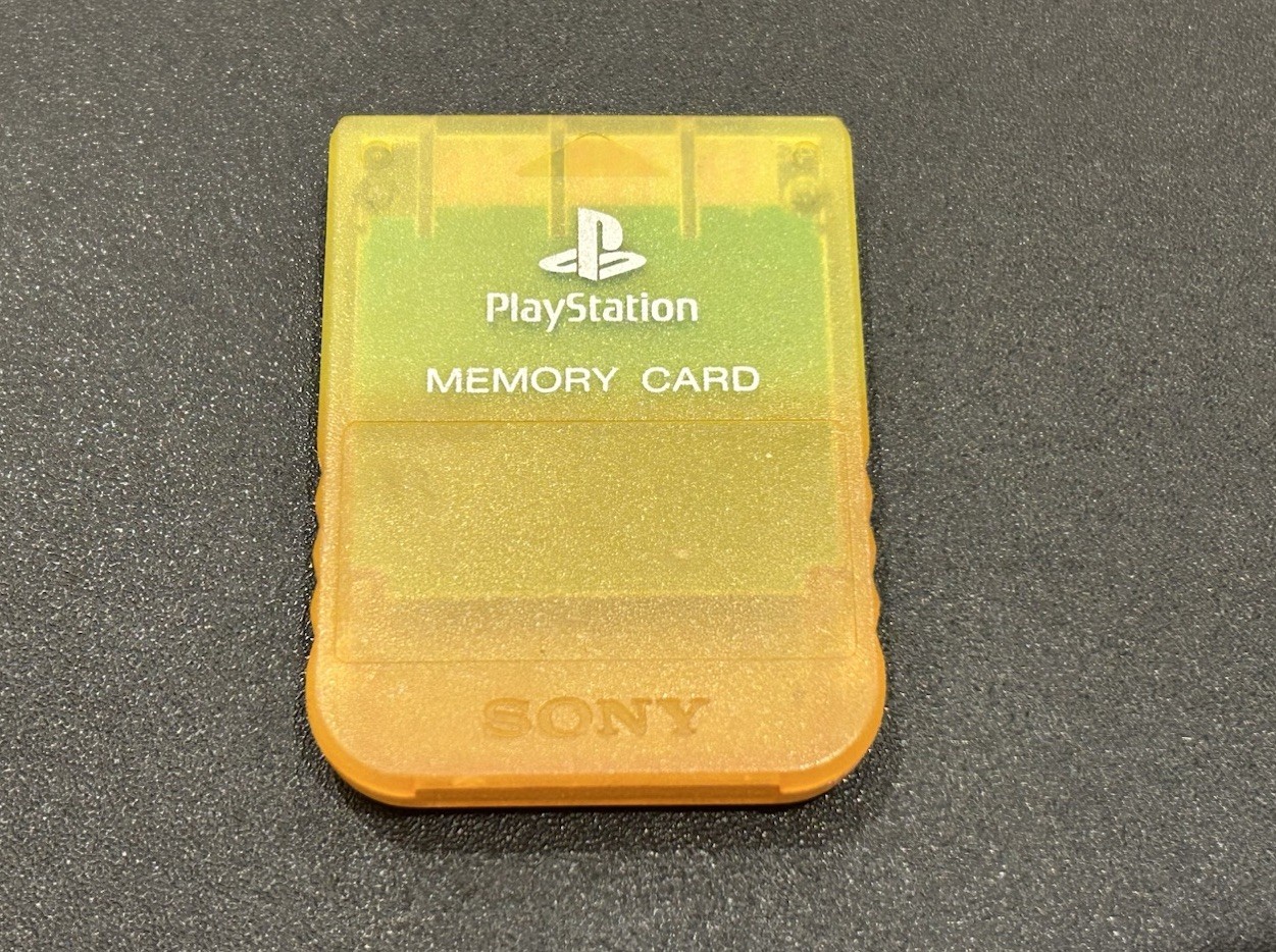 Official Sony PlayStation 1 Translucent Lemon Yellow Memory Card
