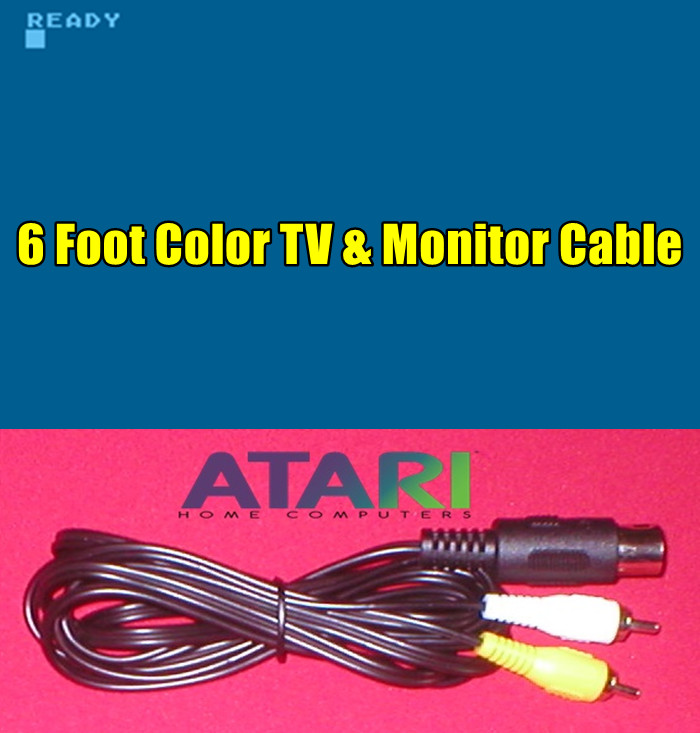 6Ft AV RCA TV & Monitor Composite Cable for Atari 800 800XL 1200XL Computer NEW