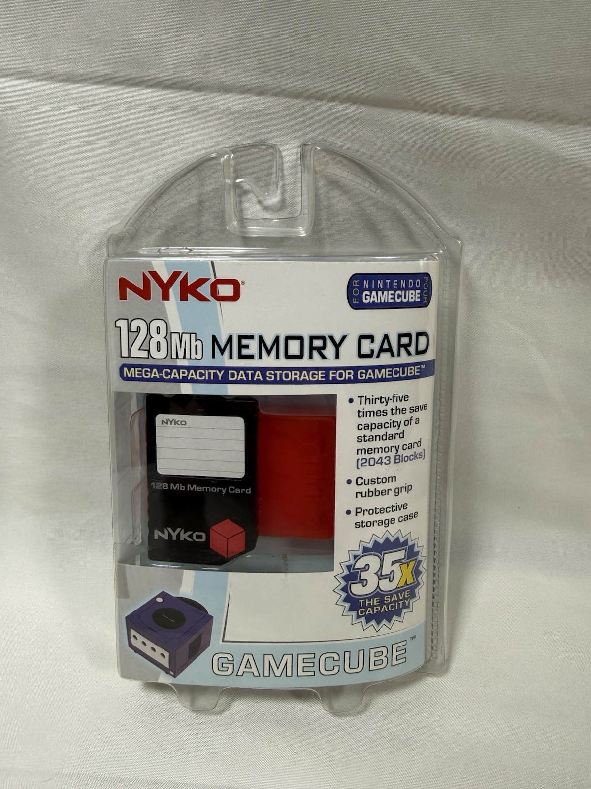 Nyko 128Mb (2043-Blocks) Memory Card for Nintendo GameCube – Sealed NEW NOS
