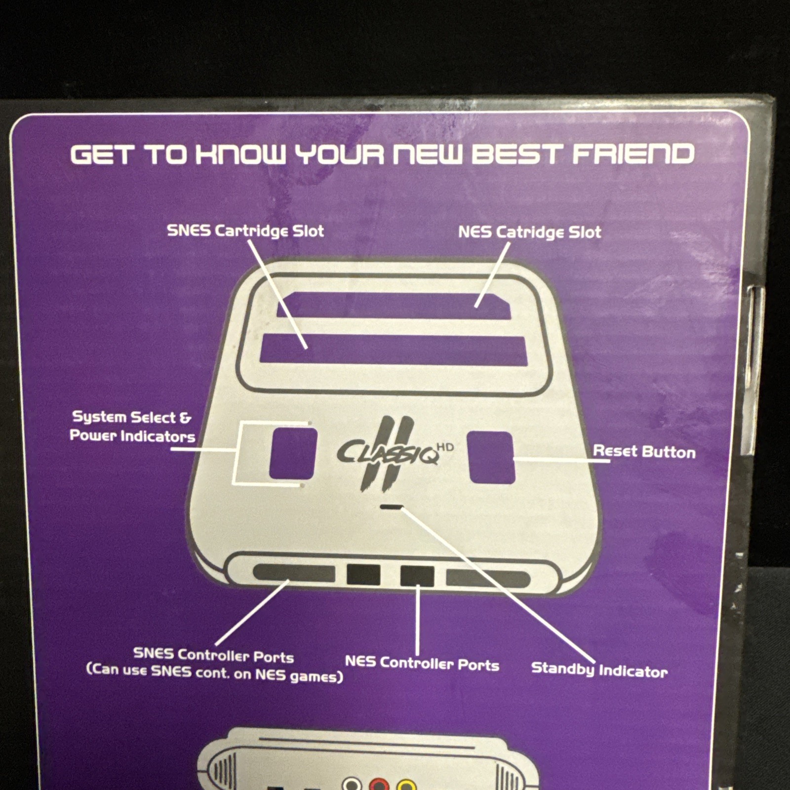 Classiq 2 HD 720p Twin Video Game System Grey/Purple for SNES/NES *OLD SKOOL*
