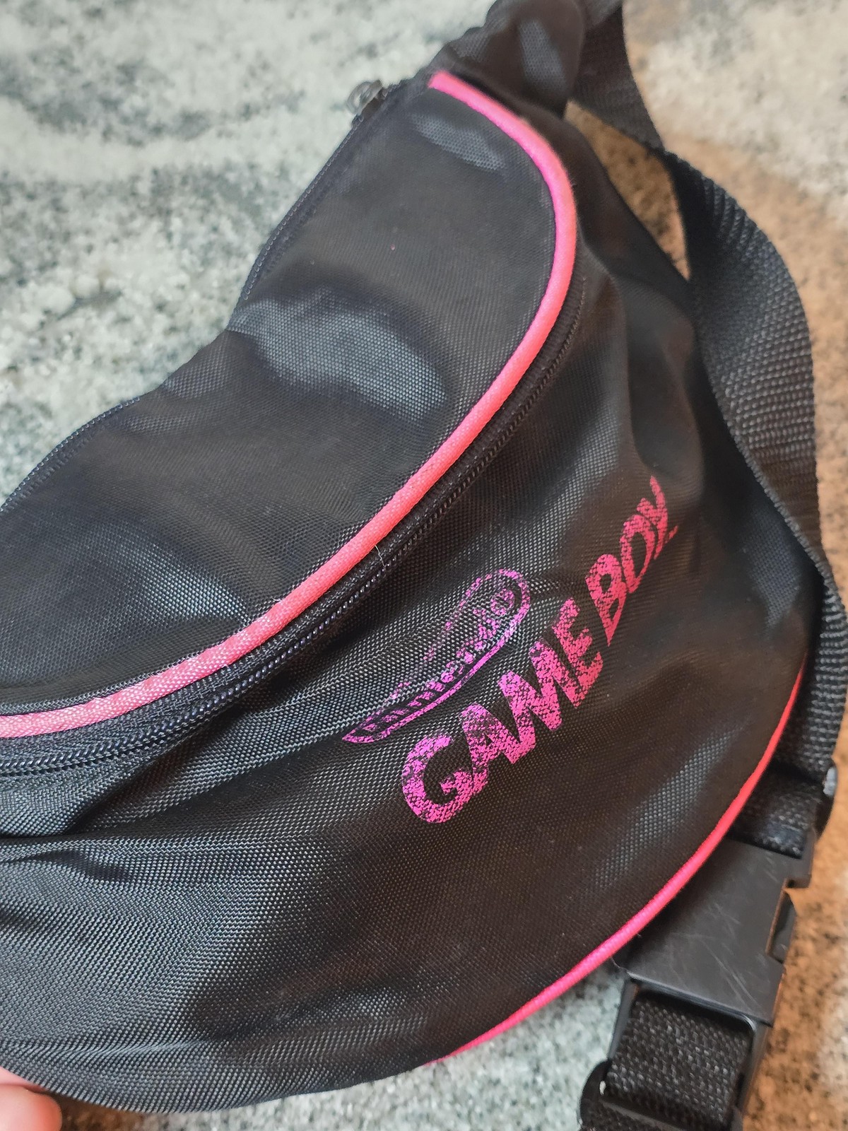 Vintage Nintendo Game Boy Fanny Pack Waist Bag Black Pink Logo Adjustable Nylon