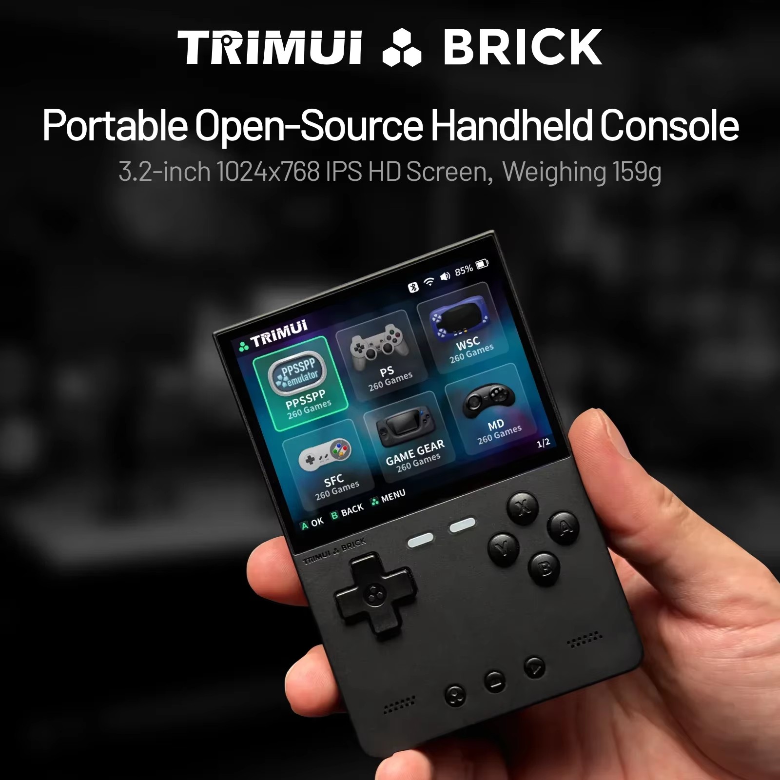 AMPOWN Trimui Brick Portable Handheld Retro Game Console 3.5″ IPS Linux System