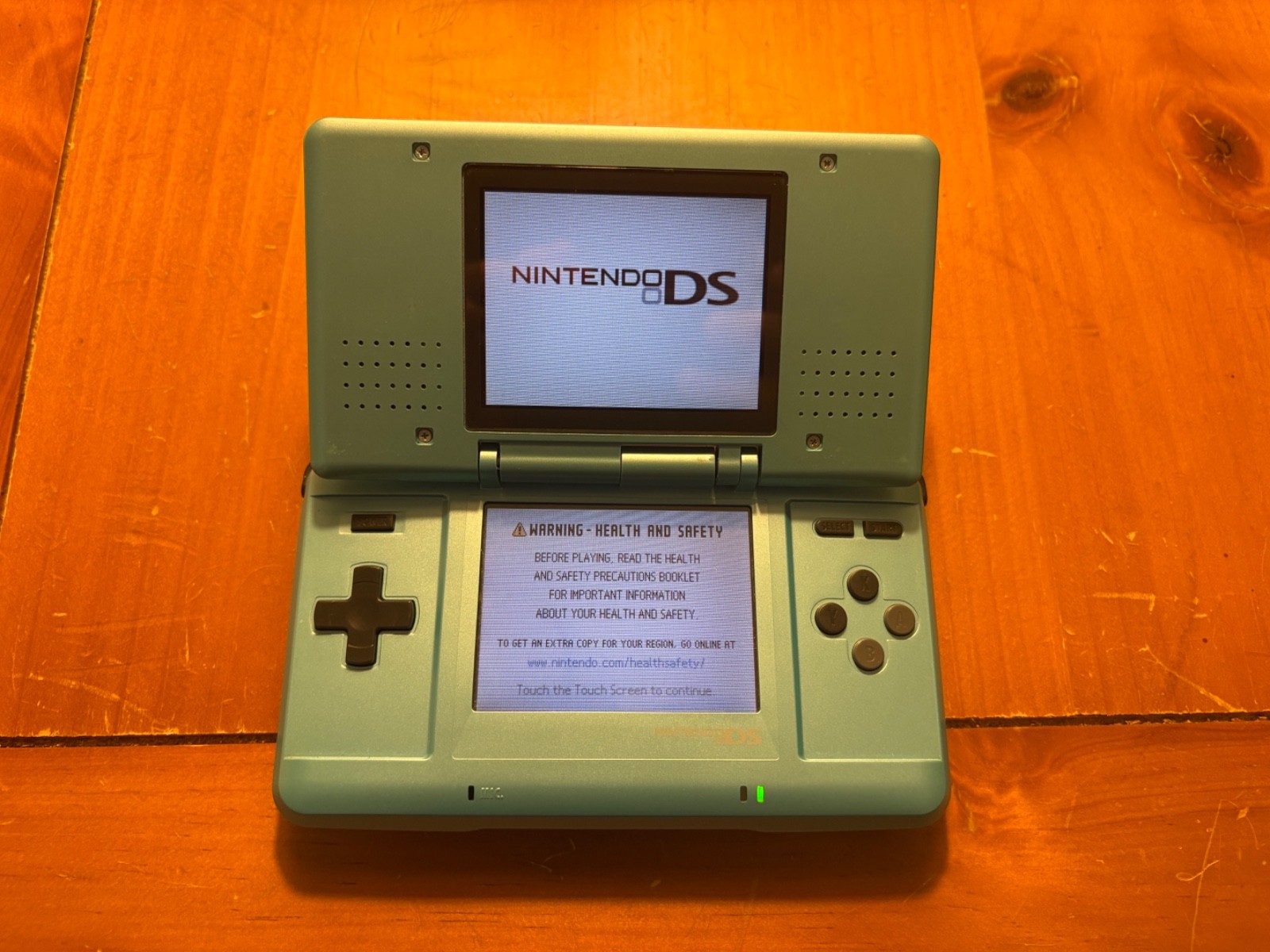 Nintendo DS Turquoise Blue Handheld System- Great Condition!- TESTED&WORKS (8D)