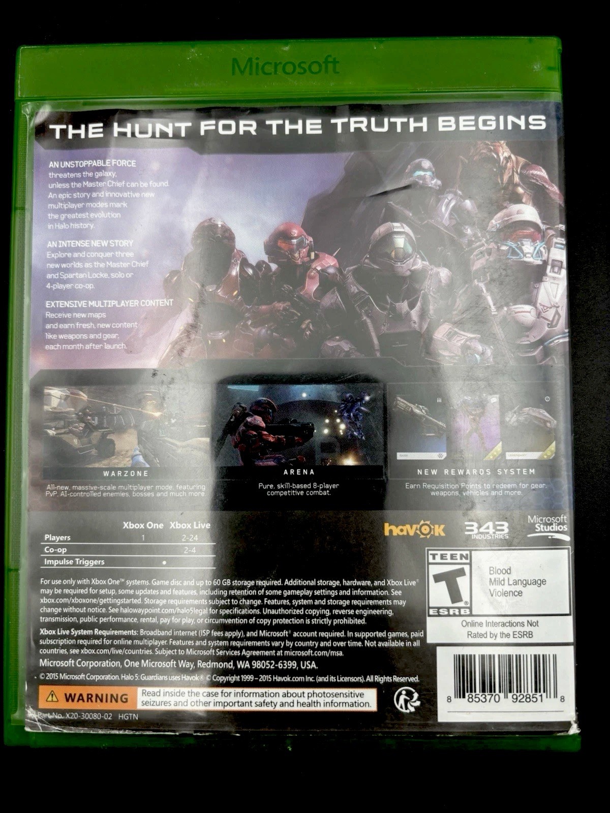 Halo 5 Guardians ( 2015 Xbox One ) Exclusive Tested 343 Industries Microsoft