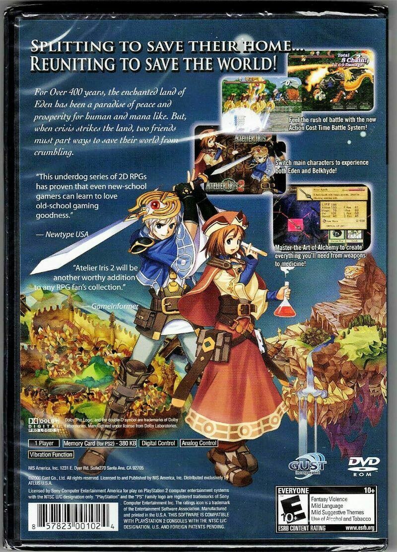 Atelier Iris 2: The Azoth of Destiny PS2 (Brand New Factory Sealed US Version) P