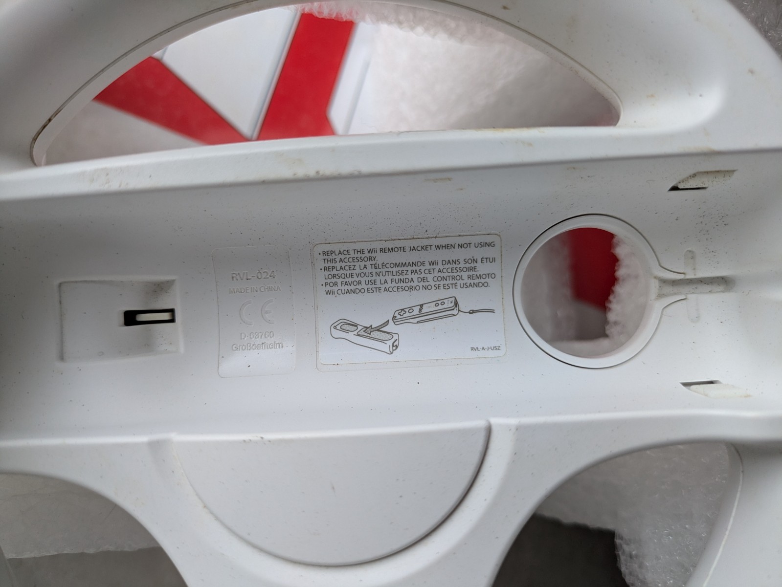 Genuine Nintendo Wii Steering Racing Wheel for Mario Kart OEM White RVL-024