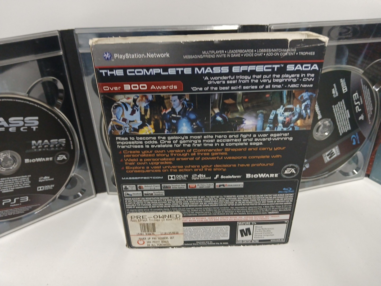 Sony PlayStation 3 PS3 TESTED Mass Effect Trilogy 1 2 3 W/ Slip Cover Mint Discs