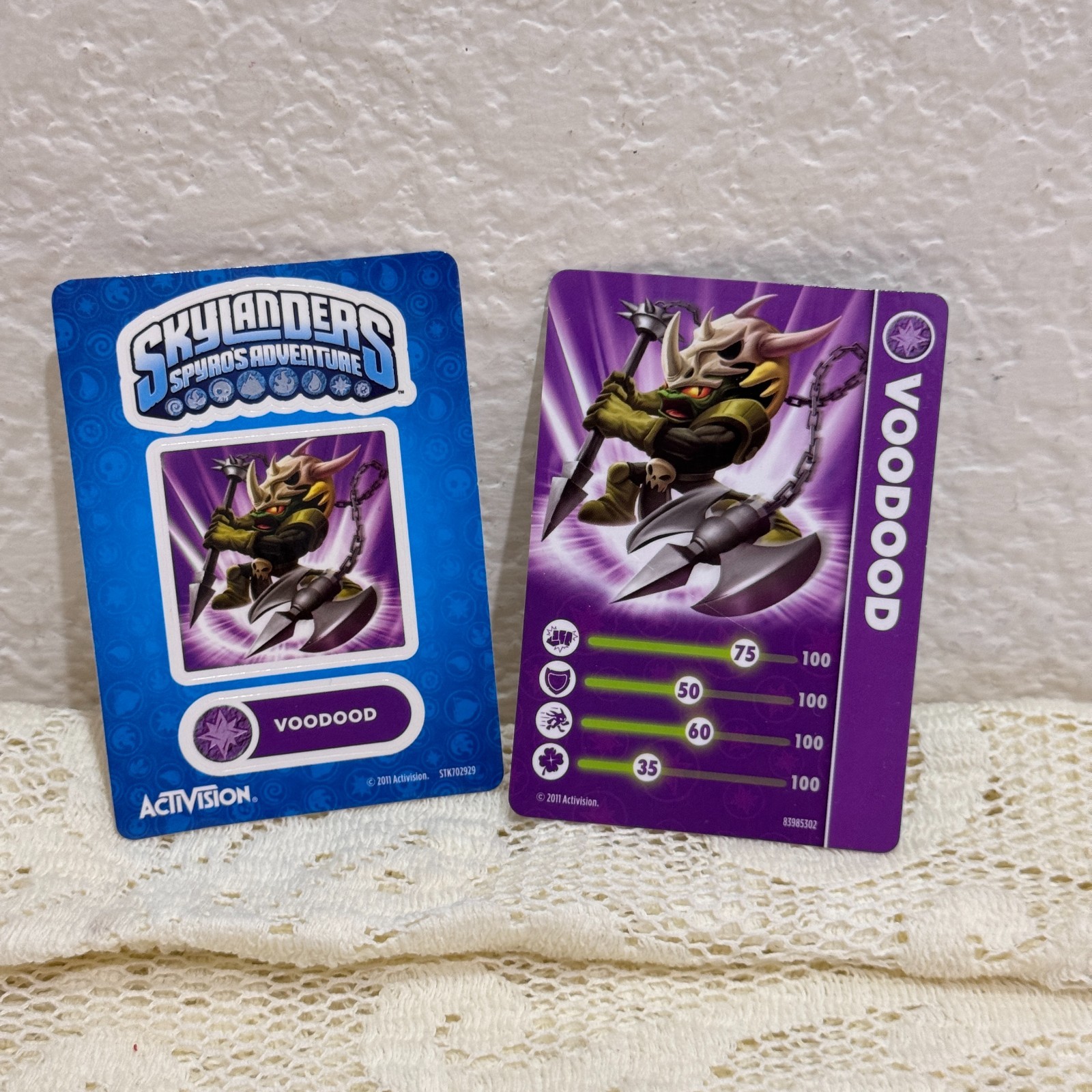 Skylanders Spyro’s Adventure Voodood Figure Card Sticker SSA Magic Element