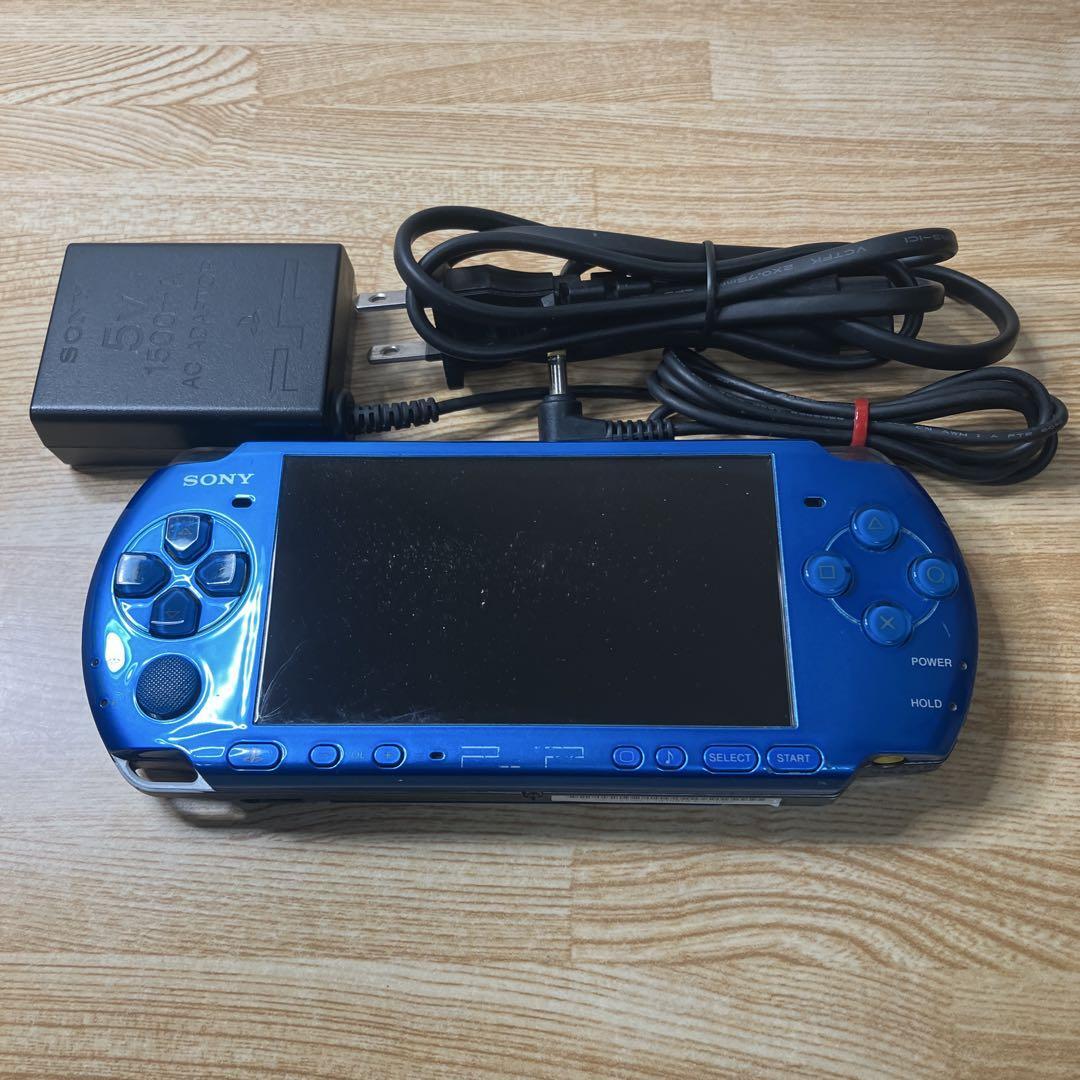 [EXCELLENT+++++] SONY PSP 3000 VB Vibrant Blue Console W/ Charger Tested JAPAN