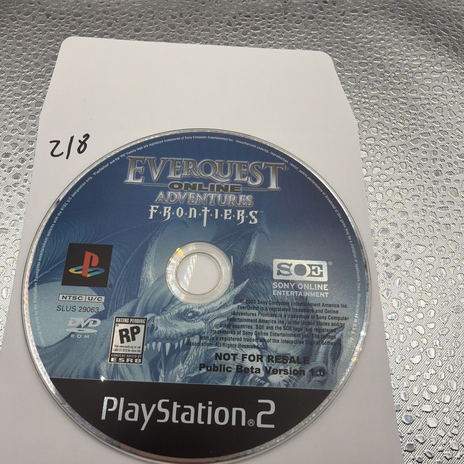 EverQuest Online Adventures: Frontiers PS2 Public Beta Version Rare