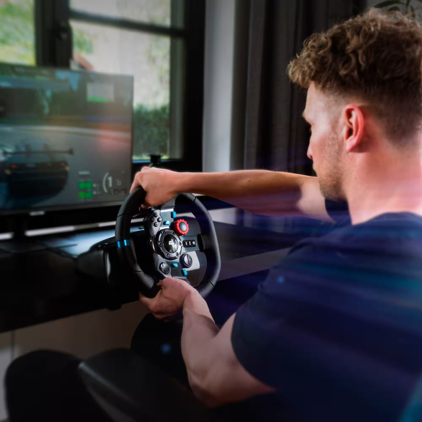 Logitech – G29 Driving Force Racing Wheel and Floor Pedals for PS5, PS4, PC, …